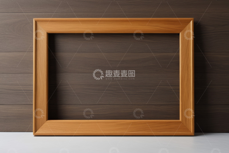 高清大图下载【趣麦麦图】木质画框靠墙展示