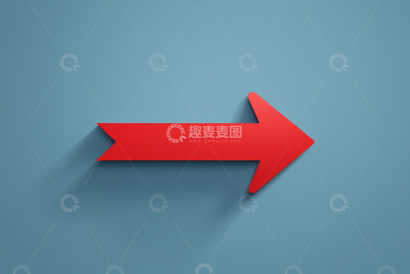 高清大图下载【趣麦麦图】蓝色背景上的红色箭头符号