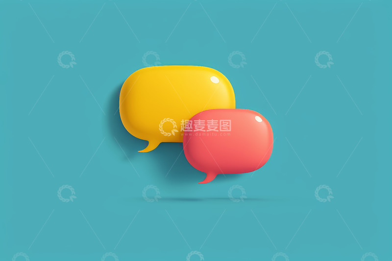 高清大图下载【趣麦麦图】双色对话气泡插图