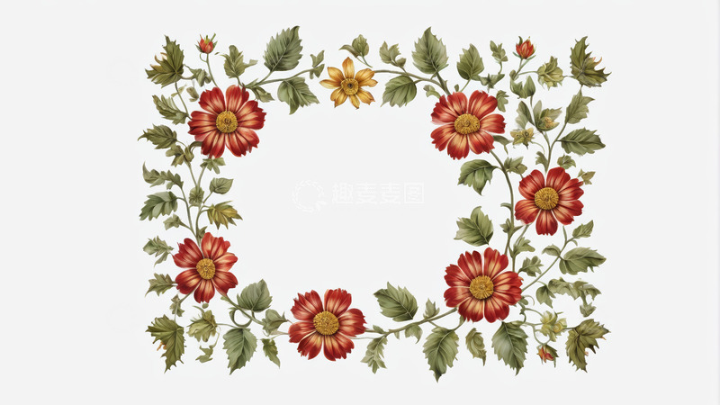 高清大图下载【趣麦麦图】花卉植物装饰边框素材