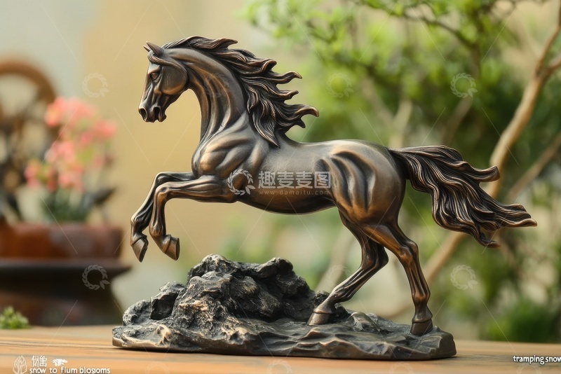 高清大图下载【趣麦麦图】一座黄铜马匹摆件