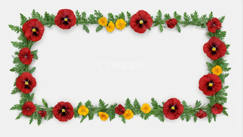 高清大图下载【趣麦麦图】花卉植物组成的装饰框架
