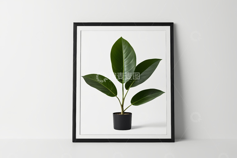 高清大图下载【趣麦麦图】框内盆栽绿植装饰画