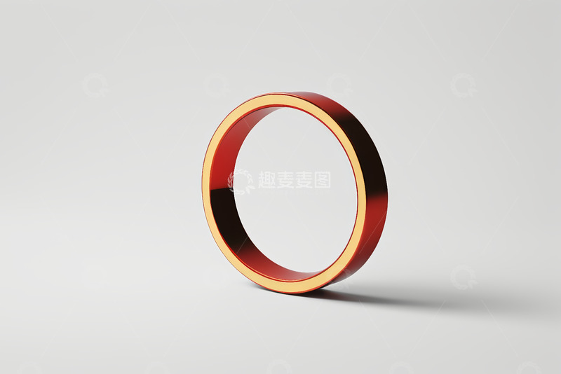高清大图下载【趣麦麦图】红色金属圆环设计素材