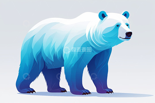 站立的卡通北极熊插画素材