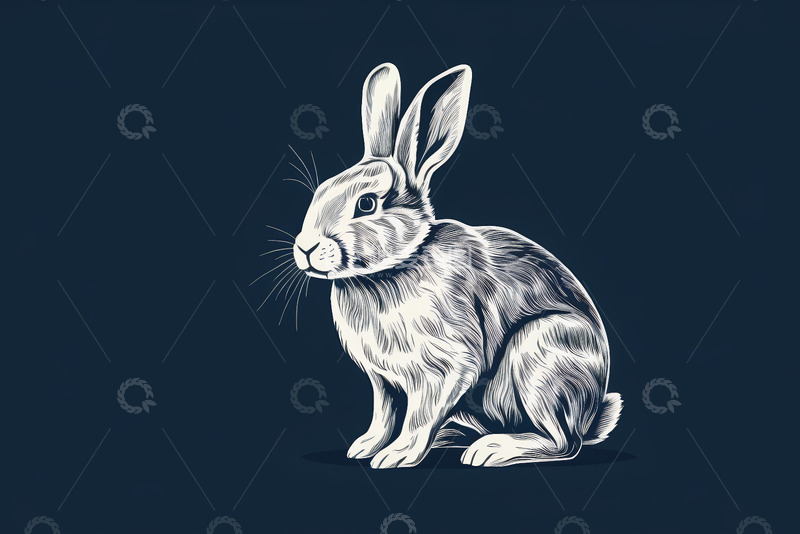 高清大图下载【趣麦麦图】手绘风格兔子插画