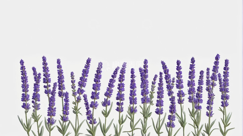 高清大图下载【趣麦麦图】紫色薰衣草花卉素材