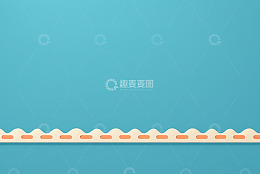 蓝色背景带波浪边缘装饰