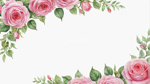 粉色玫瑰花卉装饰素材
