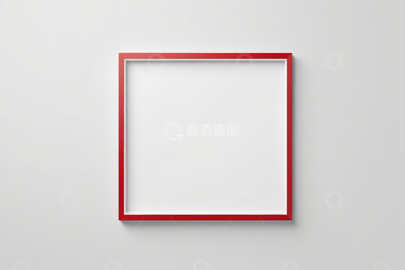 高清大图下载【趣麦麦图】白色背景上的红色方形画框
