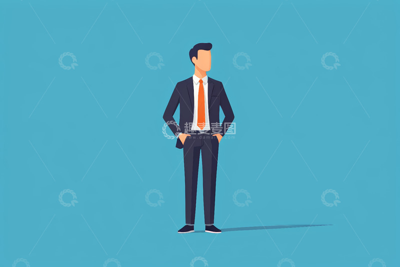 高清大图下载【趣麦麦图】穿西装商务人士站立形象