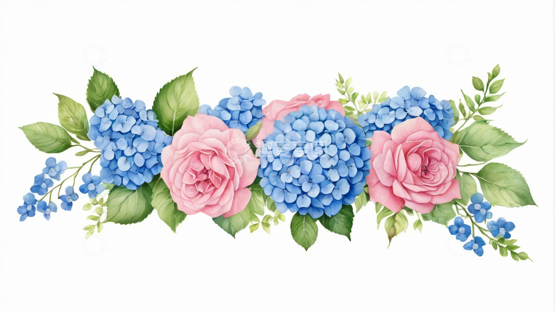 高清大图下载【趣麦麦图】水彩花卉装饰图案