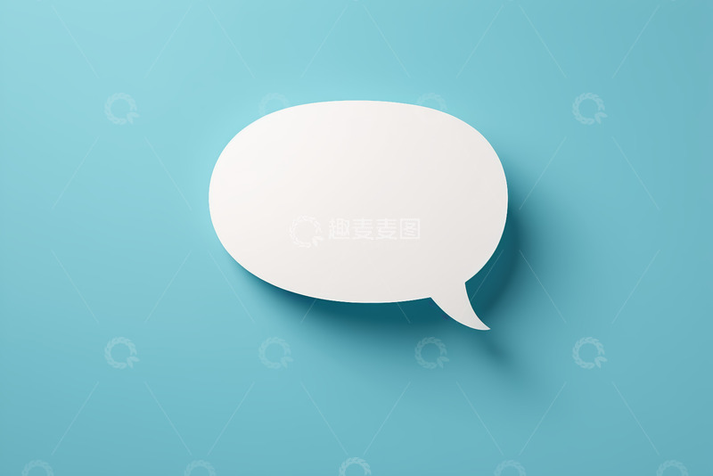 高清大图下载【趣麦麦图】蓝色背景白色对话气泡