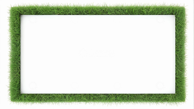 绿色草框空白背景图