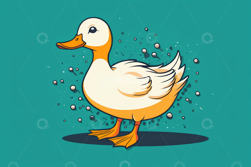 高清大图下载【趣麦麦图】卡通鸭子插画素材