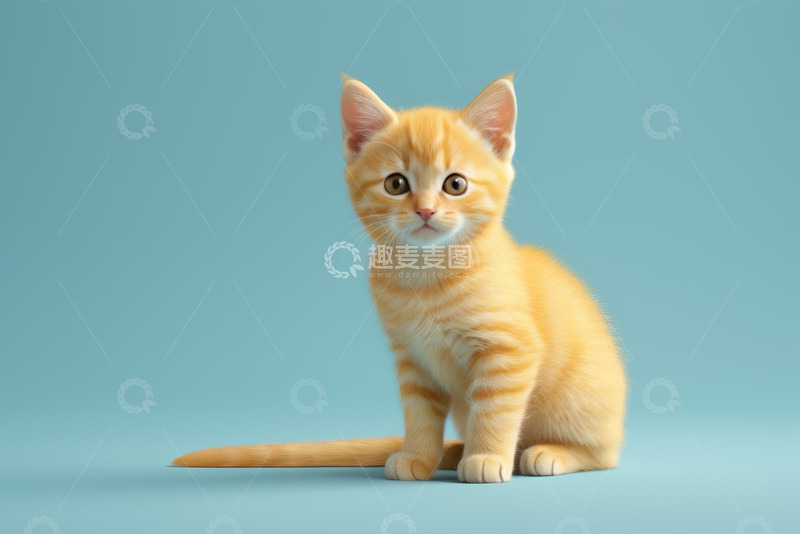 高清大图下载【趣麦麦图】可爱橘色小猫正面照