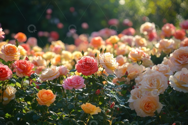 高清大图下载【趣麦麦图】盛开的一片花丛花卉花田