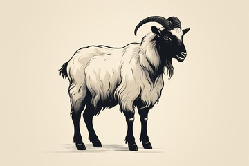 站立山羊插画素材