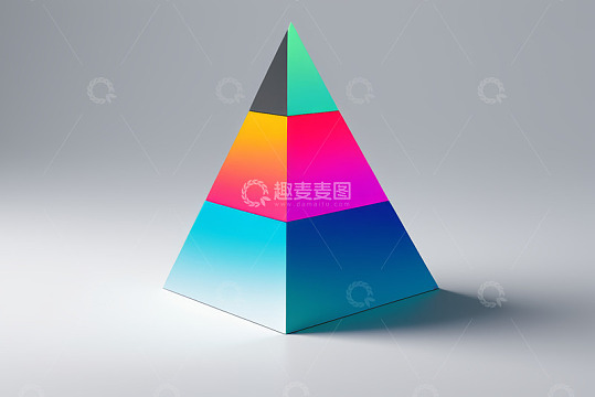 彩色渐变金字塔立体图形