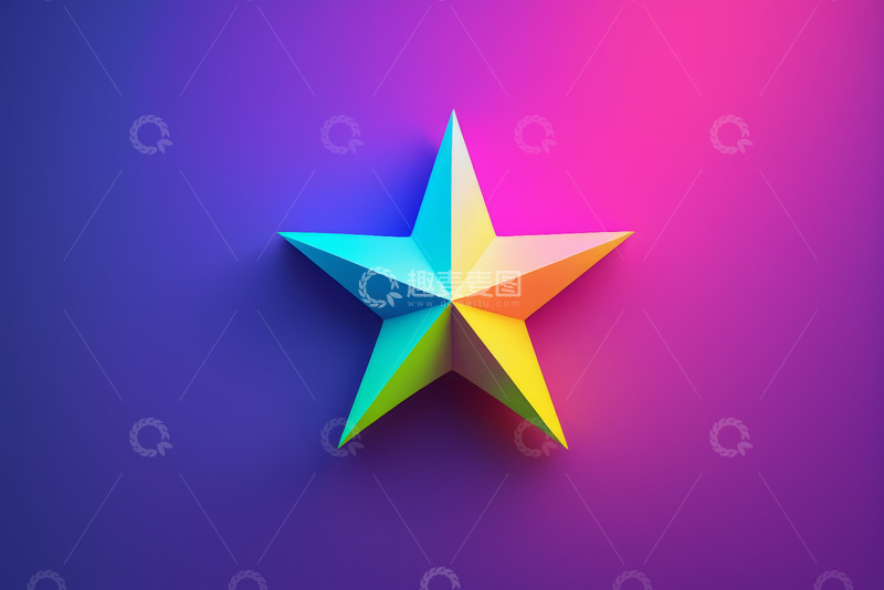 高清大图下载【趣麦麦图】彩色五角星装饰图案