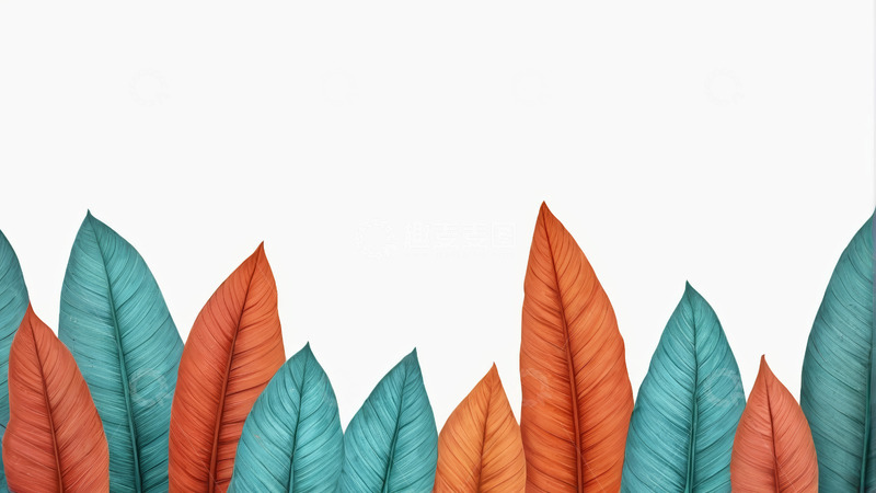 高清大图下载【趣麦麦图】彩色叶片装饰背景图