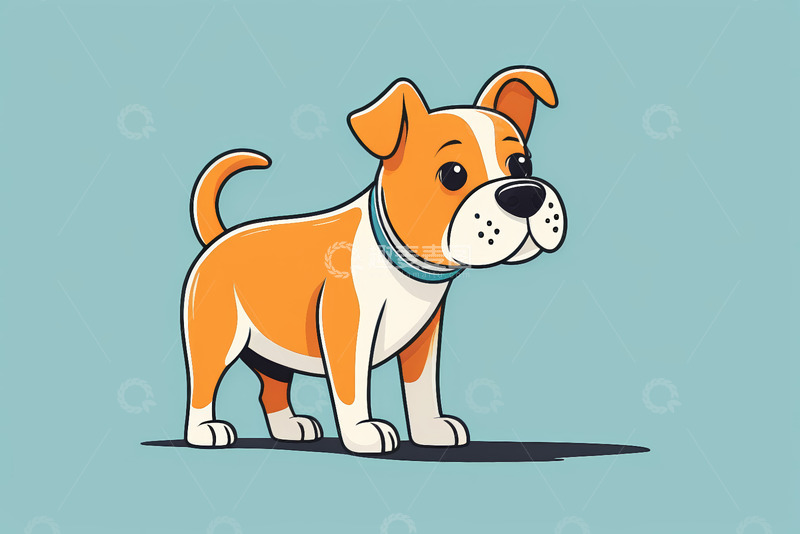 高清大图下载【趣麦麦图】卡通小狗插图