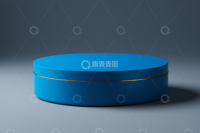 高清大图下载【趣麦麦图】蓝色圆台产品展示台