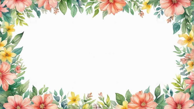 高清大图下载【趣麦麦图】花卉装饰边框图案