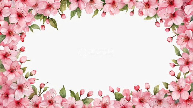 粉色花朵边框素材