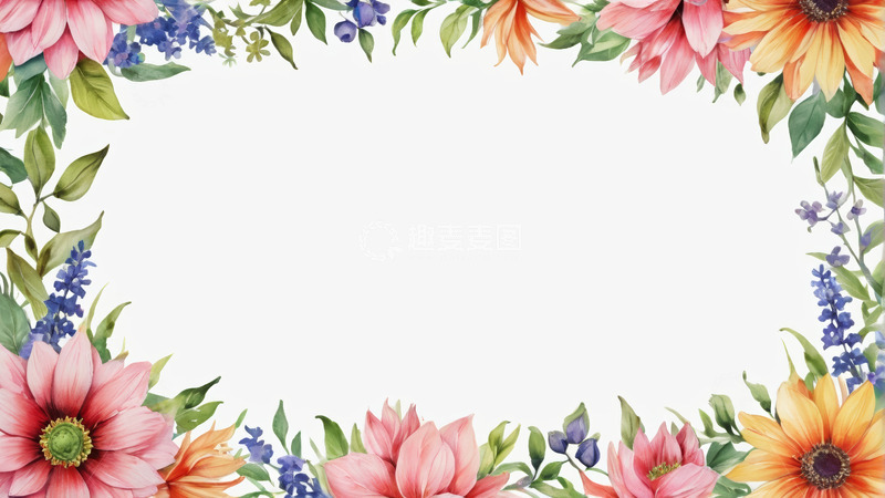 高清大图下载【趣麦麦图】花卉装饰边框素材