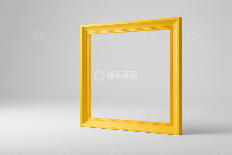 高清大图下载【趣麦麦图】黄色方形装饰框架