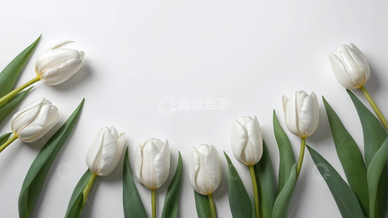 高清大图下载【趣麦麦图】白色郁金香花卉素材