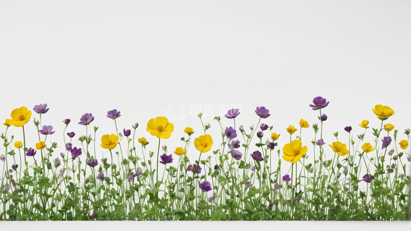 高清大图下载【趣麦麦图】紫色黄色野花特写