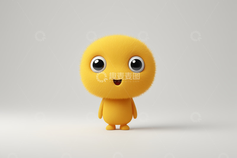 高清大图下载【趣麦麦图】黄色卡通角色站立形象