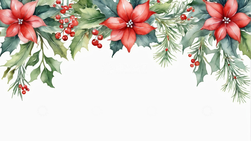 高清大图下载【趣麦麦图】圣诞花卉装饰素材