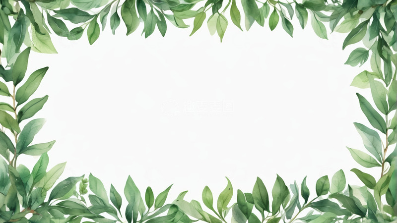 高清大图下载【趣麦麦图】绿色植物边框设计素材