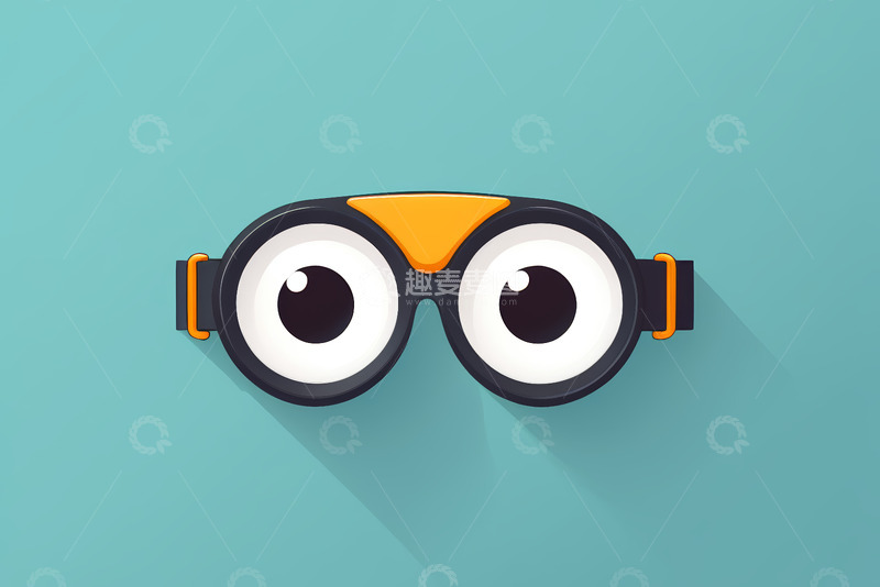 高清大图下载【趣麦麦图】卡通风格大眼护目镜插图