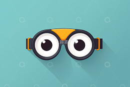 卡通风格大眼护目镜插图