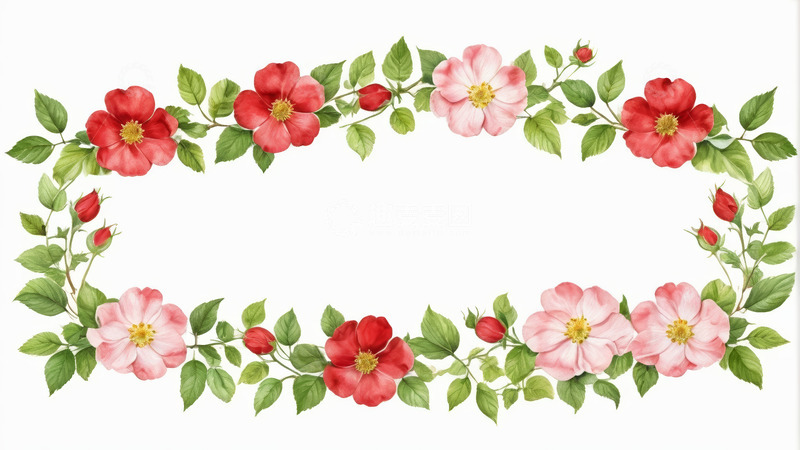 高清大图下载【趣麦麦图】花卉装饰边框图案