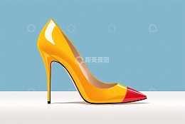 黄色尖头高跟女鞋插图