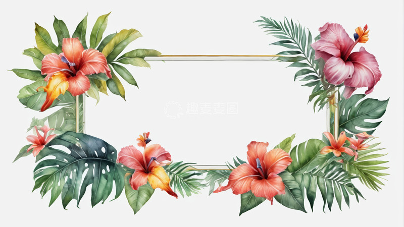 高清大图下载【趣麦麦图】花卉植物装饰边框素材