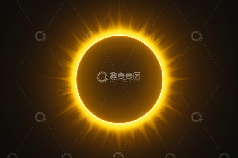 高清大图下载【趣麦麦图】发光黄色圆环特效素材