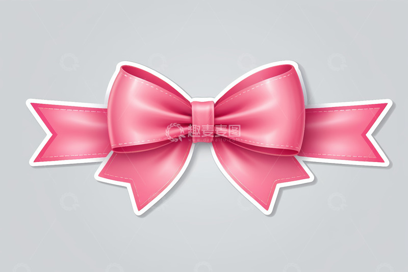 高清大图下载【趣麦麦图】粉色蝴蝶结装饰素材