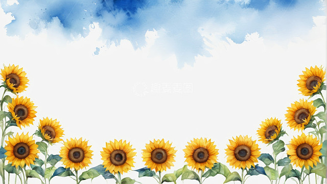向日葵水彩背景素材
