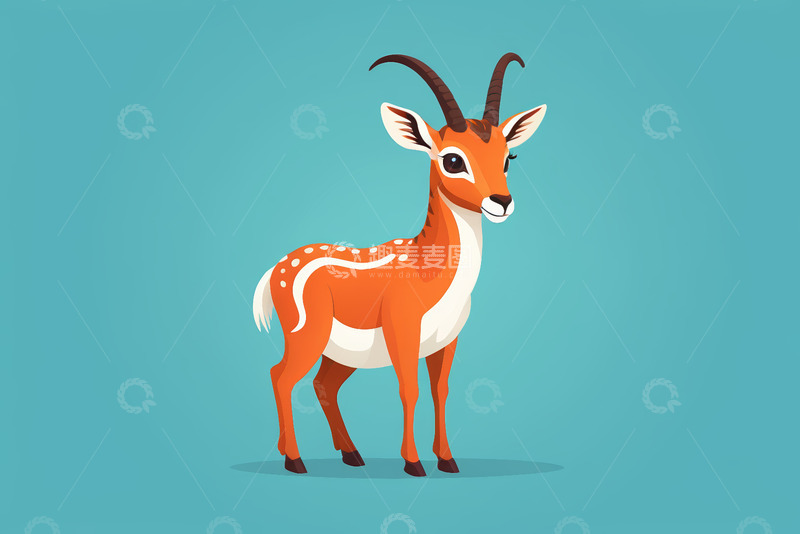 高清大图下载【趣麦麦图】卡通风格站立小鹿插画