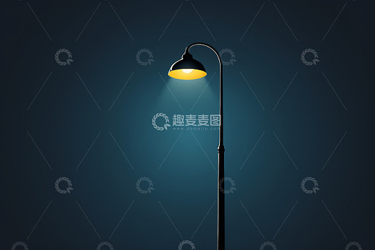 单盏路灯夜景照明素材