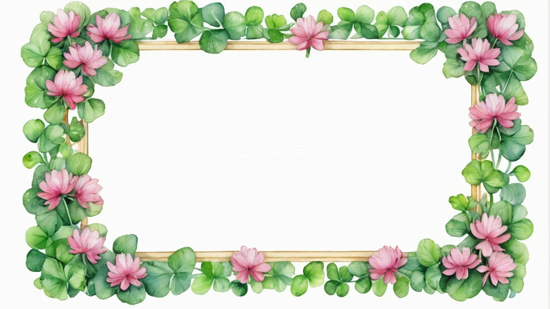 高清大图下载【趣麦麦图】花卉绿叶装饰框架