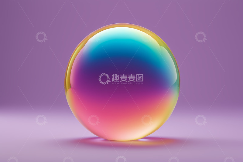 高清大图下载【趣麦麦图】彩色渐变球体背景图
