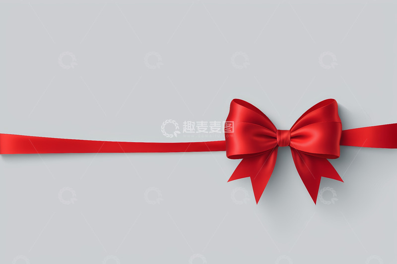 高清大图下载【趣麦麦图】红色丝带蝴蝶结装饰素材