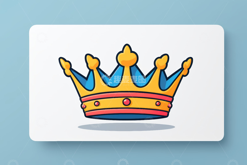 高清大图下载【趣麦麦图】卡通皇冠图标插画